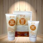 BNB Rice Brightening Kit with face wash, serum, and scrub