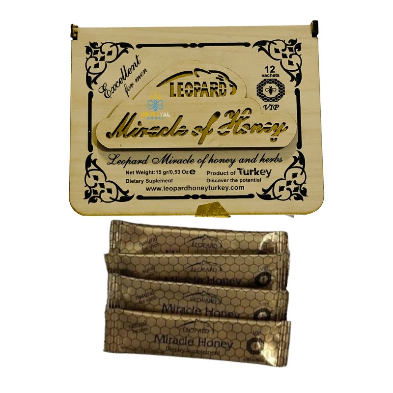 Leopard Miracle Honey box with 12 sachets for male energy and performance