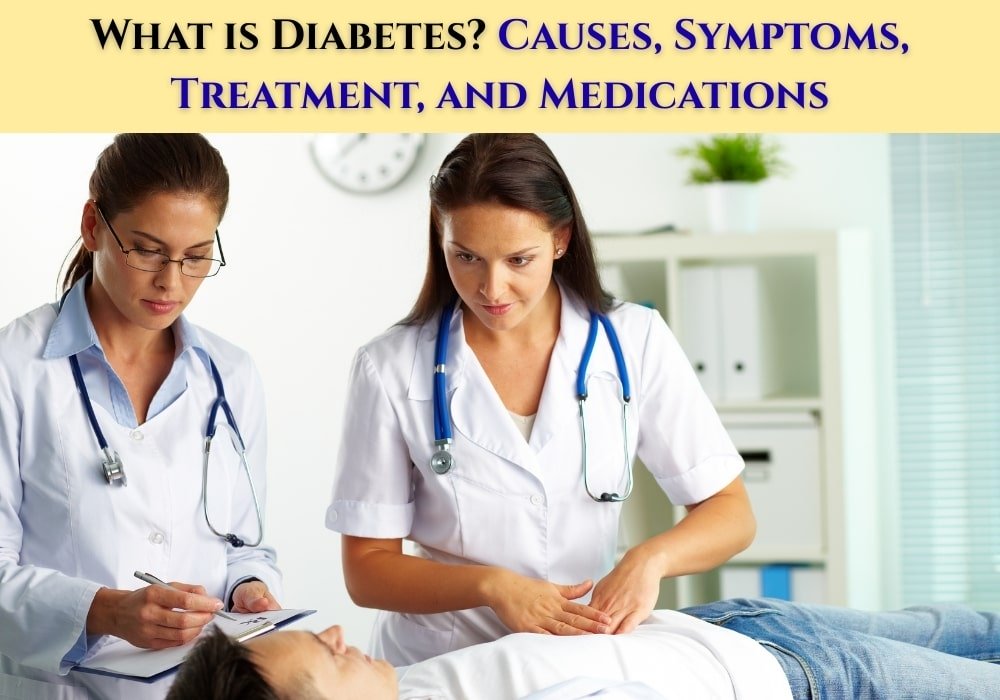Doctor examining patient for diabetes treatment