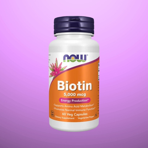 NOW Biotin 5000mcg (60 Veg Capsules)