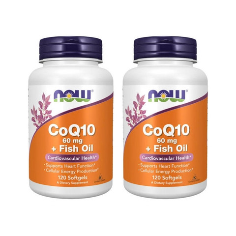 Now Coq10 60mg + Fish Oil (60 Softgels)