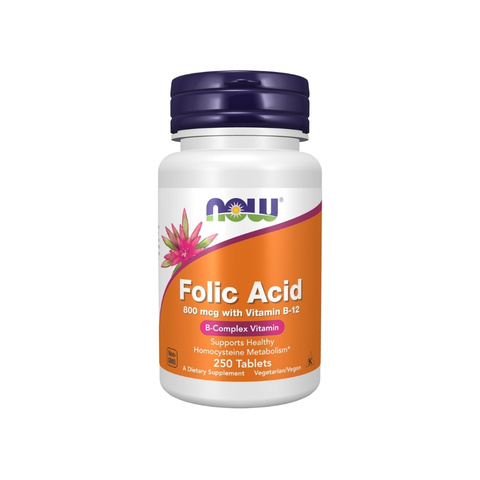 NOW Folic Acid 800mcg (100 Tablets)