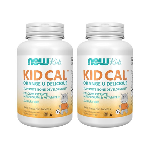 Now Kid Cal, Orange Sugar Free, 100 Chewables