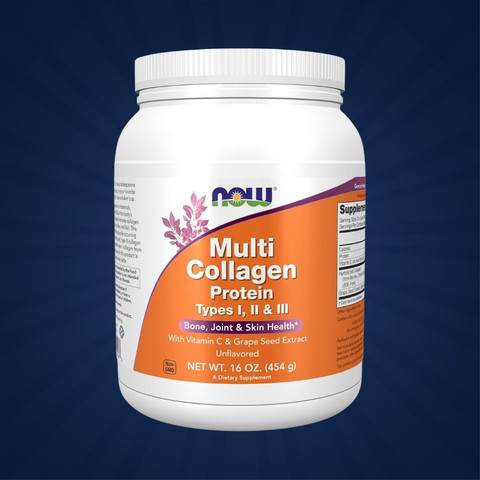 NOW Multi Collagen Protein Powder, Unflavored, 454g