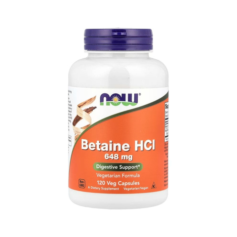 Betaine HCl 648mg (120 Veg Capsules)
