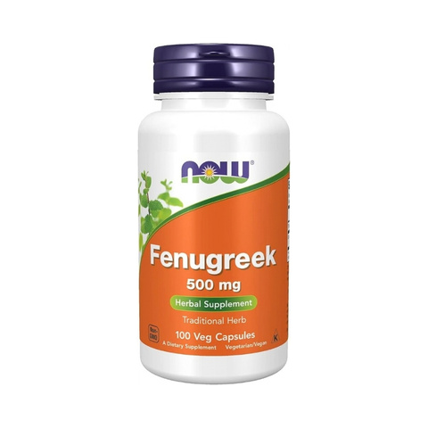 NOW Fenugreek 500mg 100 Veg Capsules Organic Herbal Supplement