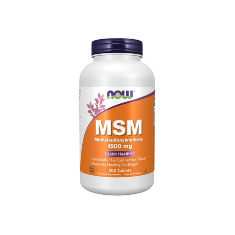 NOW Foods MSM 1500mg 200 Tablets for Joint Health Support