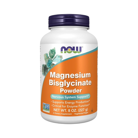 NOW Magnesium Bisglycinate Powder 227g Nervous System Support