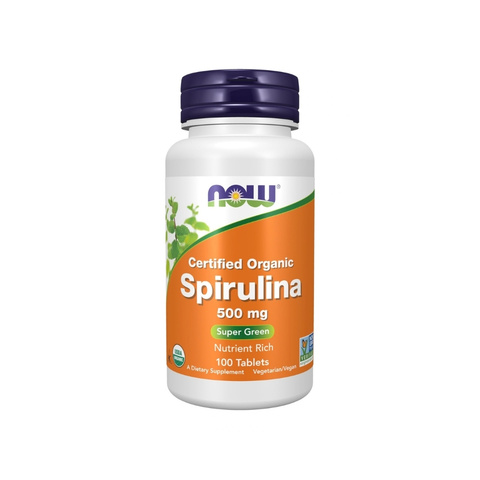 NOW Certified Organic Spirulina 500mg (100 Tablets)