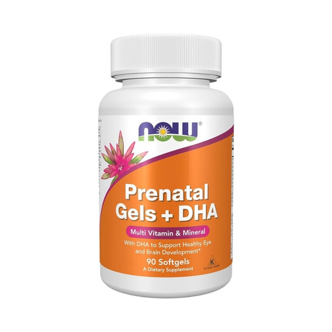 NOW Prenatal Gels + DHA 90 Softgels Multi Vitamin and Mineral