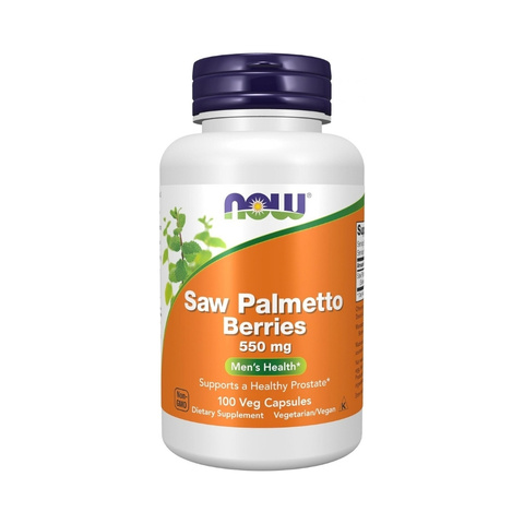 NOW Saw Palmetto Berries 550mg 100 Veg Capsules Men's Health