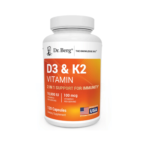Dr. Berg D3 & K2 Vitamin 10000 IU 120 Capsules
