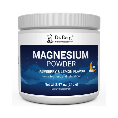 Dr. Berg Magnesium Powder 325mg Raspberry Lemon 50 Servings