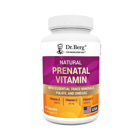 Dr. Berg Natural Prenatal Vitamin with Folate and Omegas – 60 Capsules
