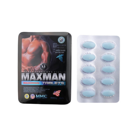 Maxman Plus Tablets packaging for men's stamina and intimate wellness