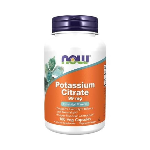 NOW Potassium Citrate 99mg (180 Veg Capsules)