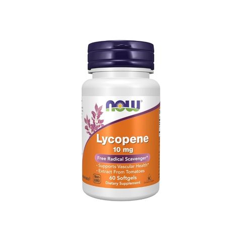 NOW Foods Lycopene 10mg bottle with 60 softgels