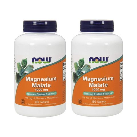 NOW Magnesium Malate 1000mg 180 Tablets for Nervous System Support