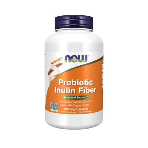 NOW Prebiotic Inulin Fibre (180 Veg Capsules)