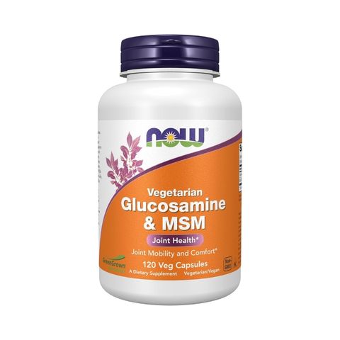 NOW Vegetarian Glucosamine & Msm 120 Veg Capsules provides plant-source GreenGrown glucosamine and MSM for joint mobility, comfort, cartilage and joint structure support.