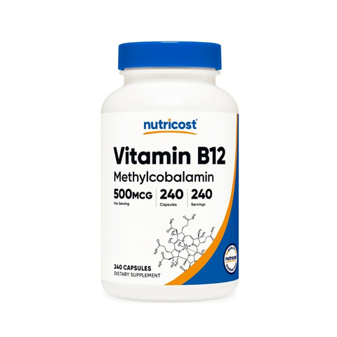 Nutricost Vitamin B12 Capsules 500 MCG 240 Caps