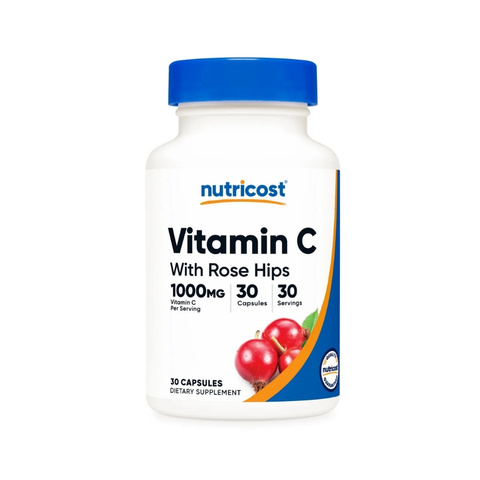 Nutricost Vitamin C with Rose Hips 30 Capsules Nutricost Vitamin C Rose Hips 30 Caps 1025mg