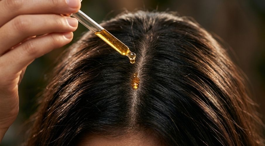 Healthy, thick hair demonstrating the natural hair growth benefits of pumpkin seed oil.